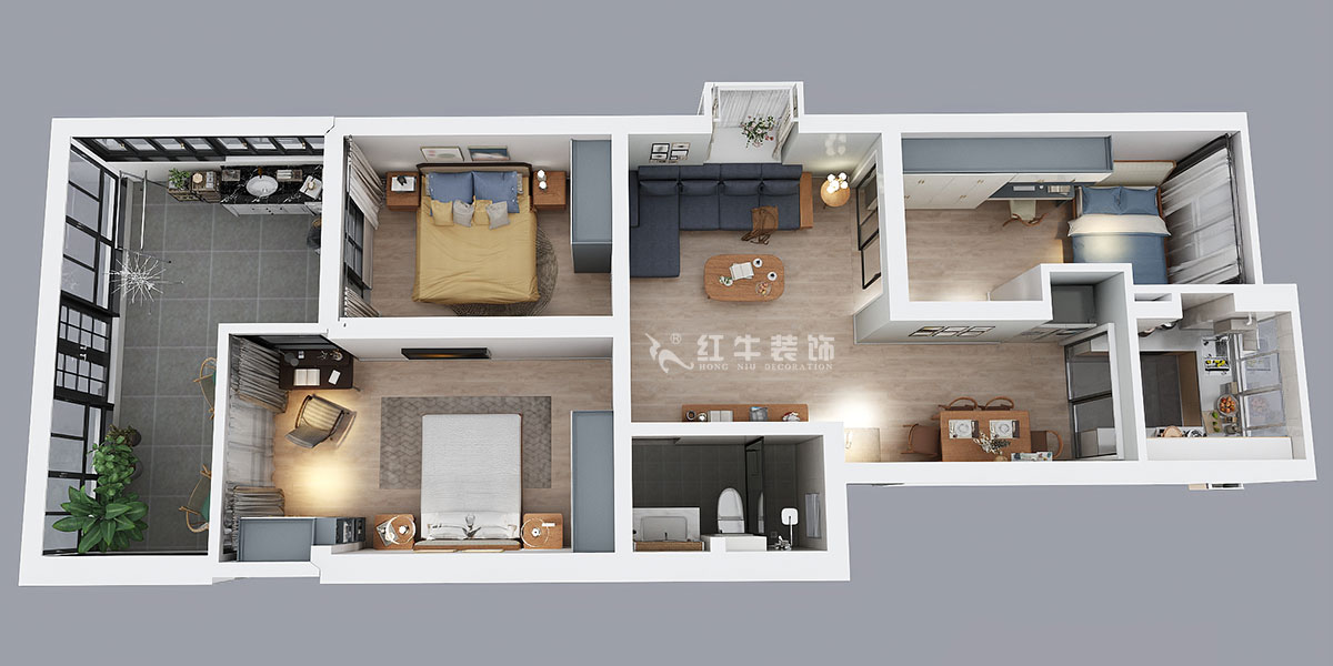 刘萍萍｜钟山山庄19-106-85㎡-北欧风格｜3室2厅1卫｜老房装修｜定制家￥120360｜全包12